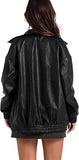Load image into Gallery viewer, Leather Jacket Women Faux Oversized Motorcycle Bomber Coats 2026 Fall Fashion Outfits
